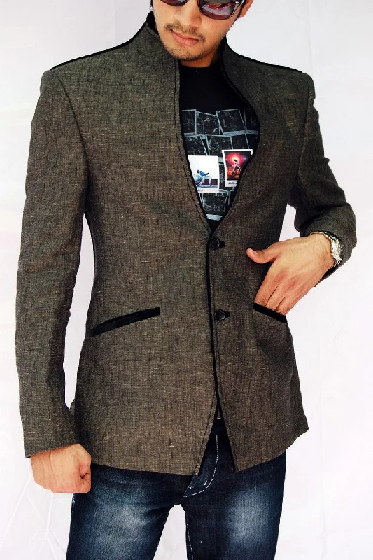 Now or Never IN Vogue Grey Linen Blazer For Men - BL5013SNT