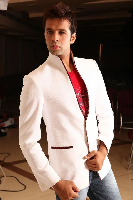 Special Price Fancy White Linen Blazer For Men - BL5008SNT