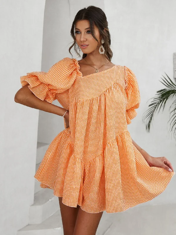 Hot Deal Women's Summer Casual Big Puff Sleeved Loose Dress