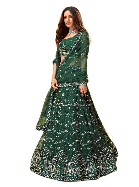 Don't Wait Captivating Forest Green Party Lehenga- SNT11022