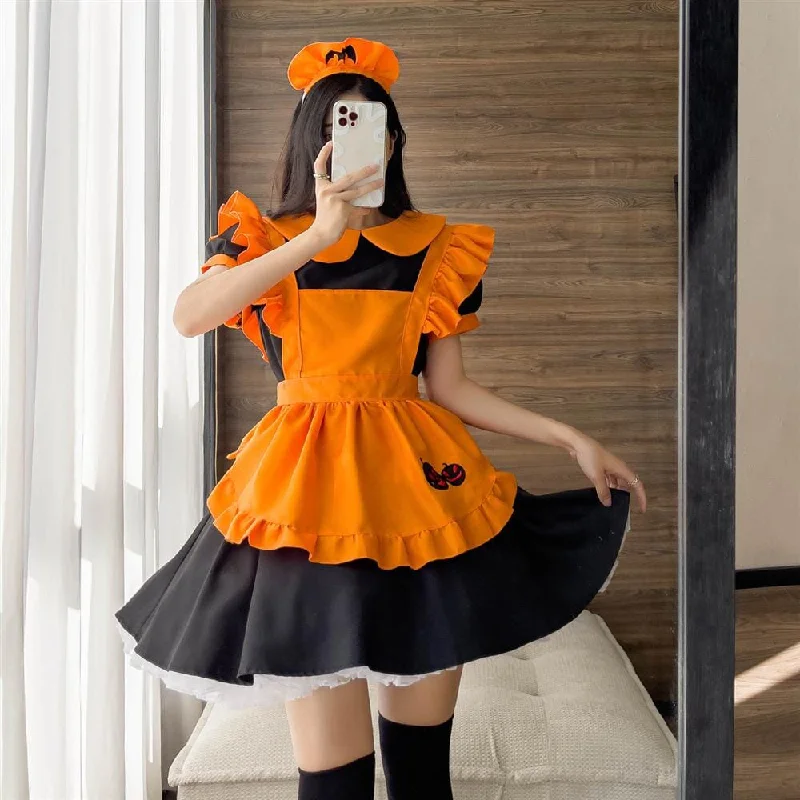 Final Clearance Halloween Pumpkin Night Maid Dress SD01222