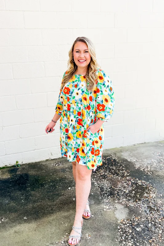 Grand Opening Sale Take Me Out Floral Babydoll Dress