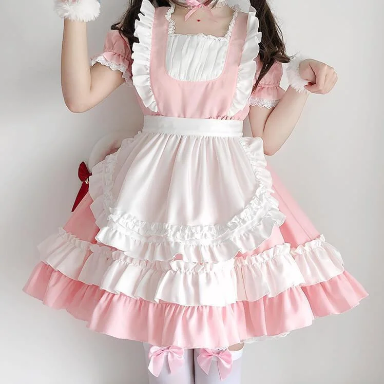 Price Drop Pink Classic Maid Dress SD00090