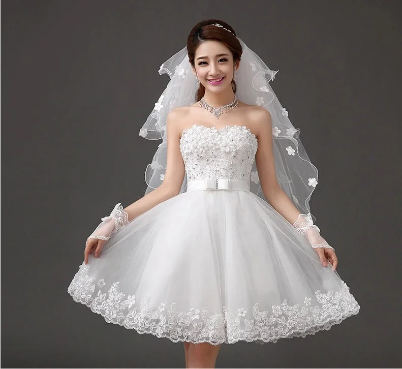 Exclusive Savings Women's White Short Wedding Dress