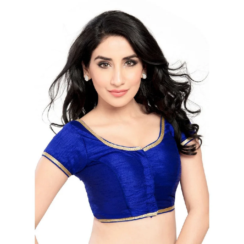 Members Only Designer Indian Traditional Royal-Blue Round Neck Saree Blouse Choli (CO-193Sl-Royal-Blue ) Members Only Designer Indian Traditional Royal-Blue Round Neck Saree Blouse Choli (CO-193Sl-Royal-Blue )