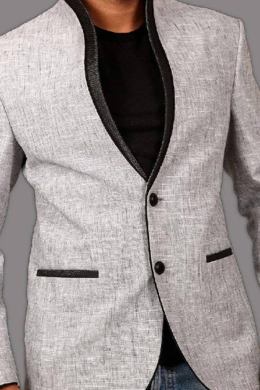 Deal Dash Elegant Silver Grey Blazer For Men - BL5027SNT