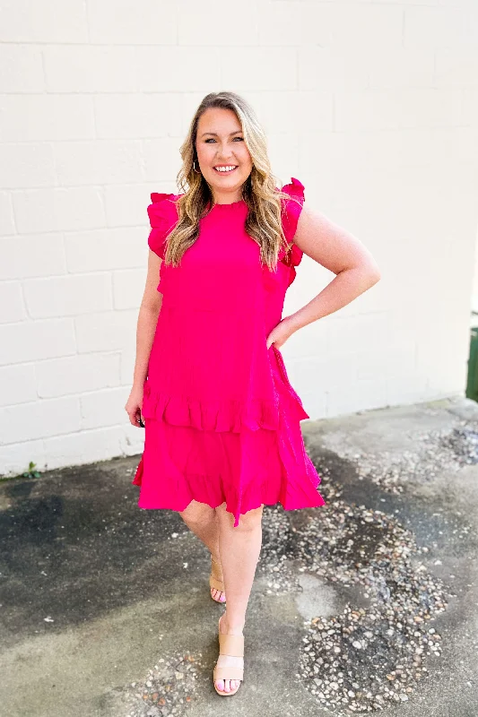 Exclusive Preview Meet Me For Lunch Dress, Fuchsia