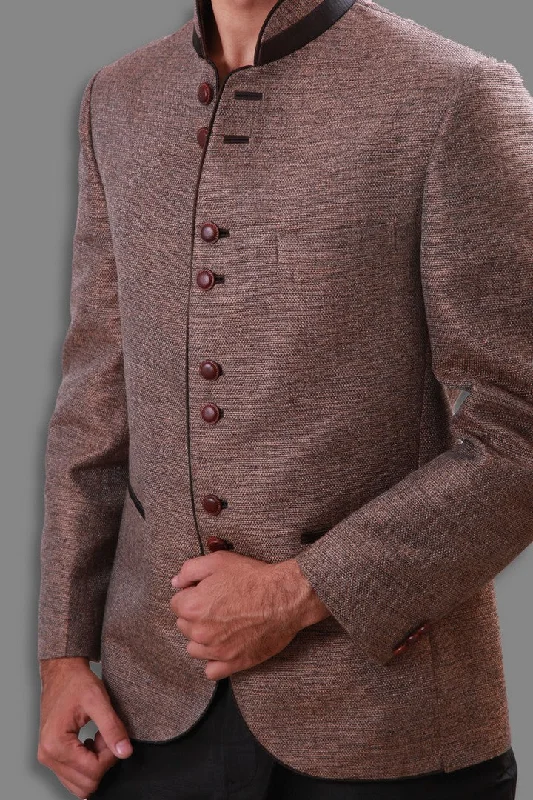 Savings Event Mandarin Collar Tan Colo Blazer For Men - BL5046SNT