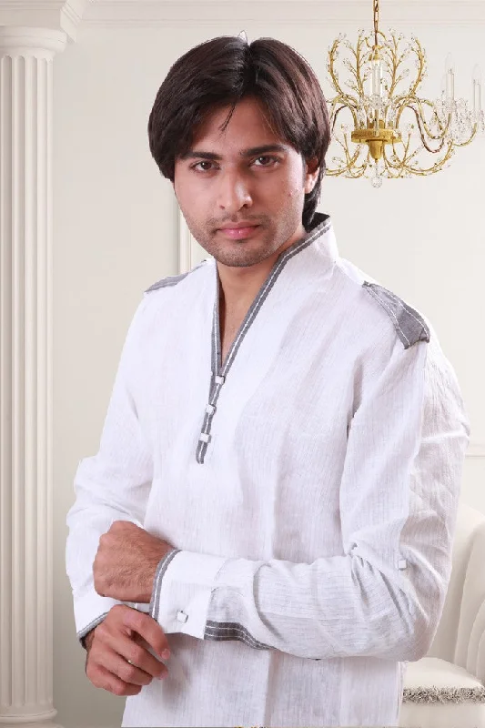 Exclusive Offers Trendy White Pathani Indian Traditional Suit Set - BL4049SNT