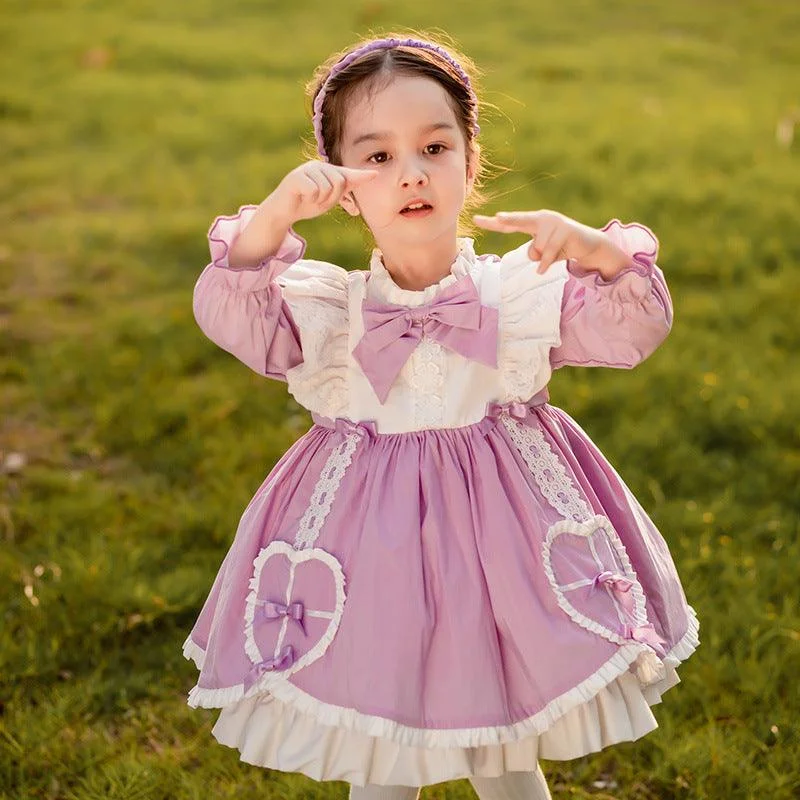 Best Deals Autumn And Winter Bow Girls Puffy Dress