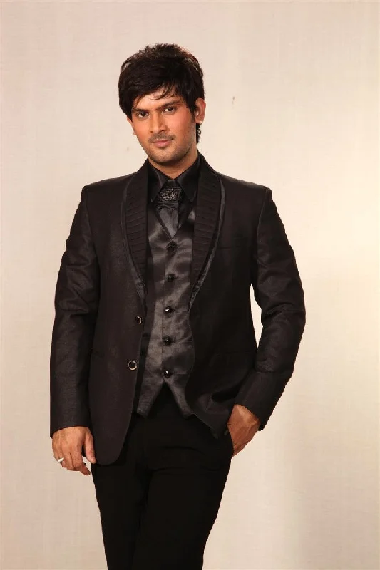 Exclusive Deal Double Shawl Lapel Black Wedding Reception Tuxedo Suit-BL3009
