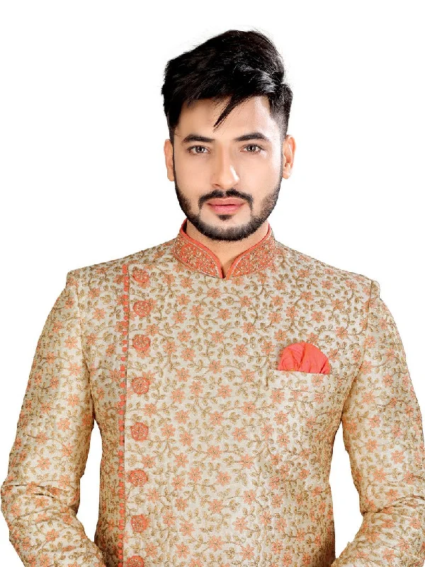 Mega Sale Stunning Multicolor Zari Embroidered Indian Wedding Indo-Western Sherwani for Men -RK1200 Mega Sale Stunning Multicolor Zari Embroidered Indian Wedding Indo-Western Sherwani for Men -RK1200