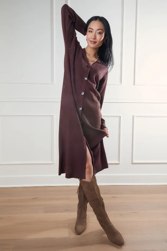 Exclusive Online Offer Nyla Brown Sweater Midi Dress
