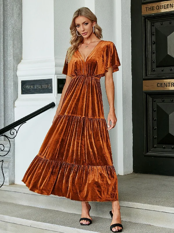 Year-End Sale Women's Summer/Autumn Velvet Backless A-Line Dress