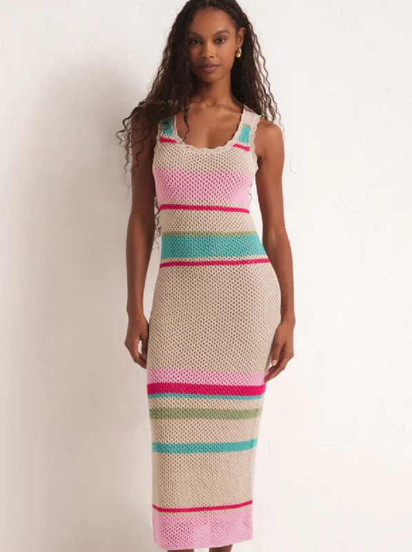 Instant Discount Ibiza Stripe Sweater Dress - Natural