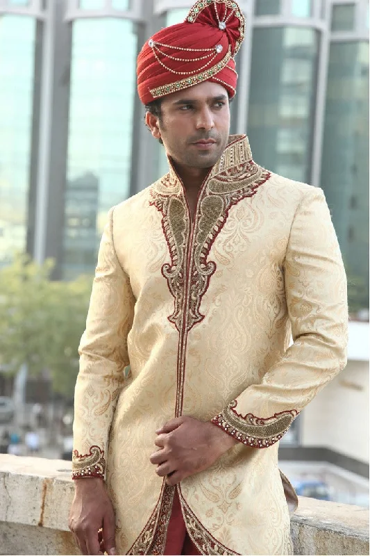 Bonus Savings Apple Cut Ethnic Dhoti Indian Wedding Sherwani For Men - BL2011