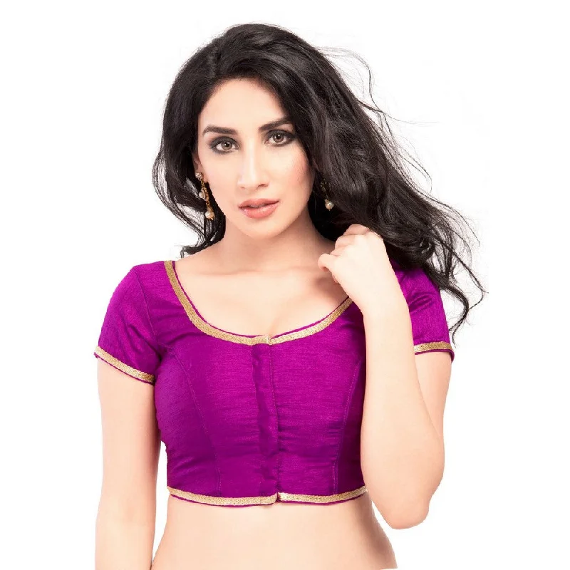 Doorbuster Deal Designer Indian Traditional Purple Round Neck Saree Blouse Choli (CO-193Sl-Purple) Doorbuster Deal Designer Indian Traditional Purple Round Neck Saree Blouse Choli (CO-193Sl-Purple)