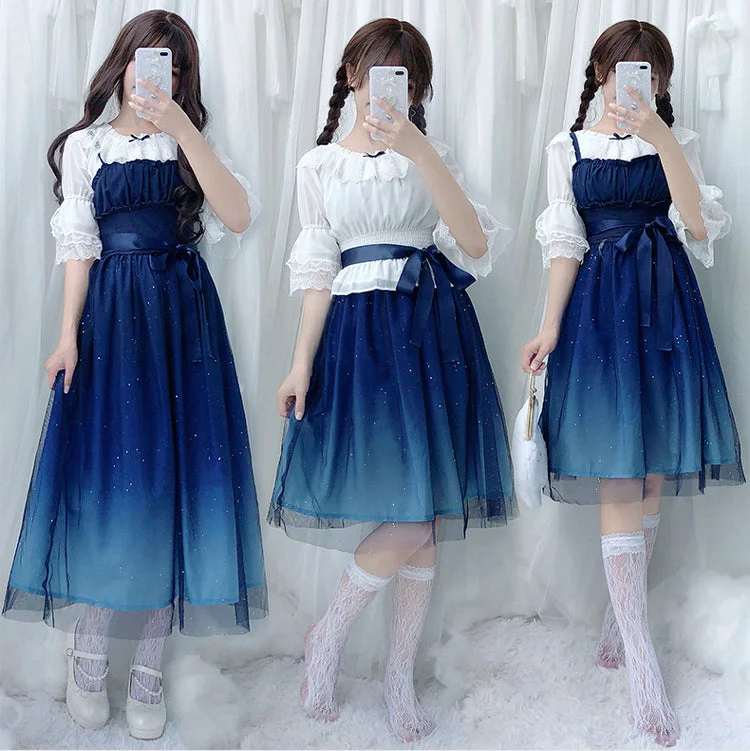Limited Time Offer Blue Galaxy Stars Dress