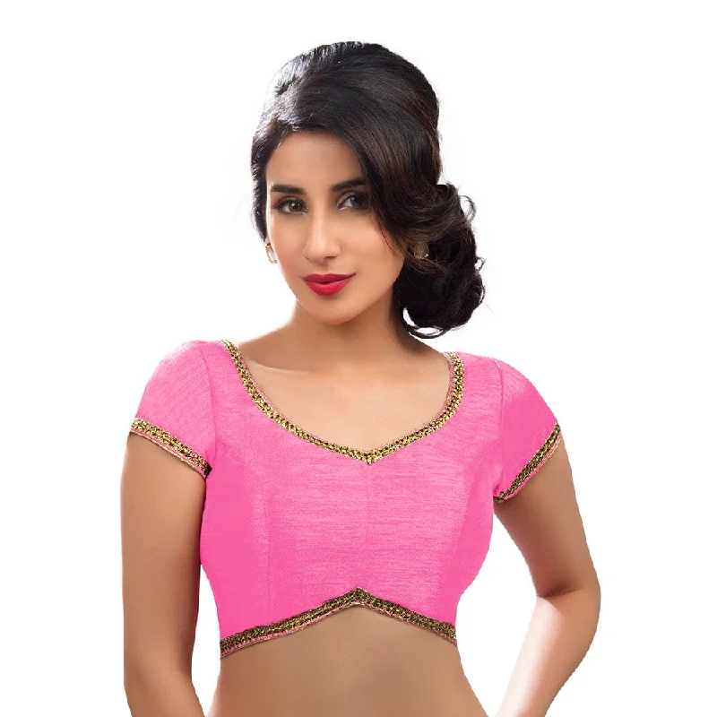 Closeout Designer Indian Traditional Light-Pink Sweetheart-Neck Saree Blouse Choli (CO-203-Light-Pink) Closeout Designer Indian Traditional Light-Pink Sweetheart-Neck Saree Blouse Choli (CO-203-Light-Pink)