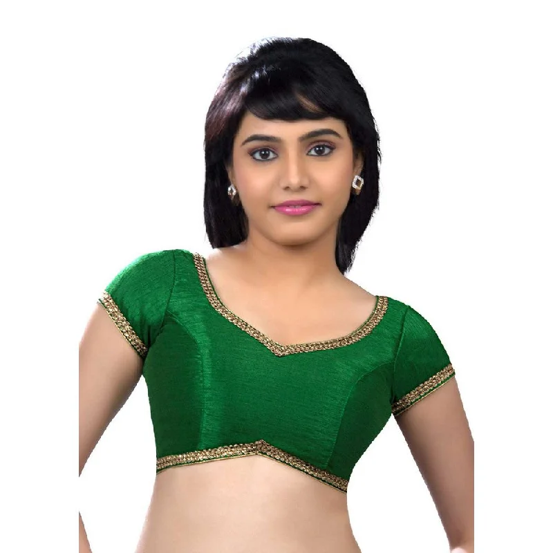 Deal Dash Designer Indian Traditional Green Sweetheart-Neck Saree Blouse Choli (CO-203-Green) Deal Dash Designer Indian Traditional Green Sweetheart-Neck Saree Blouse Choli (CO-203-Green)