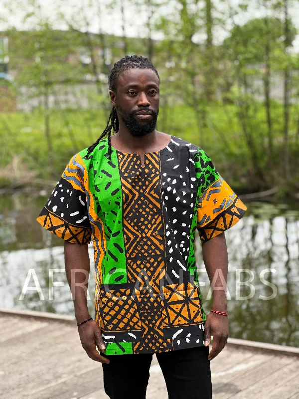 Price Blitz Green / black Bogolan Dashiki Shirt / Dashiki Dress - African print top - Unisex Price Blitz Green / black Bogolan Dashiki Shirt / Dashiki Dress - African print top - Unisex
