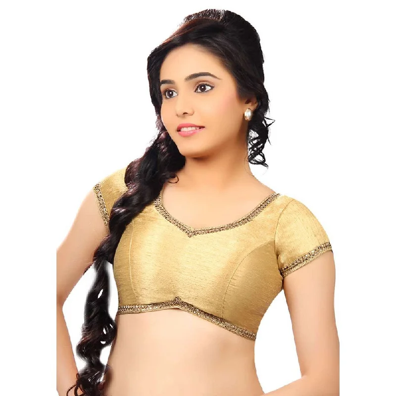 Deep Discounts Designer Indian Traditional Gold Sweetheart-Neck Saree Blouse Choli (CO-203-Gold) Deep Discounts Designer Indian Traditional Gold Sweetheart-Neck Saree Blouse Choli (CO-203-Gold)