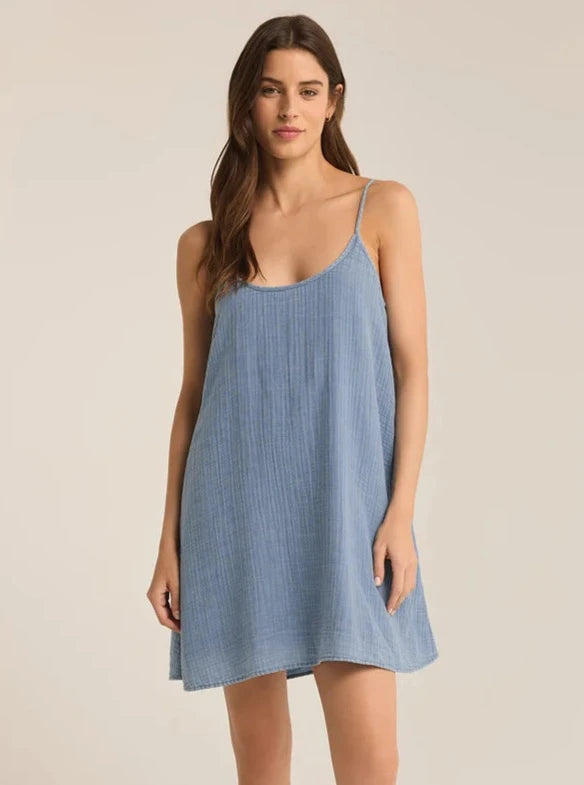 Closeout Shana Gauze Mini Dress - Deep Indigo