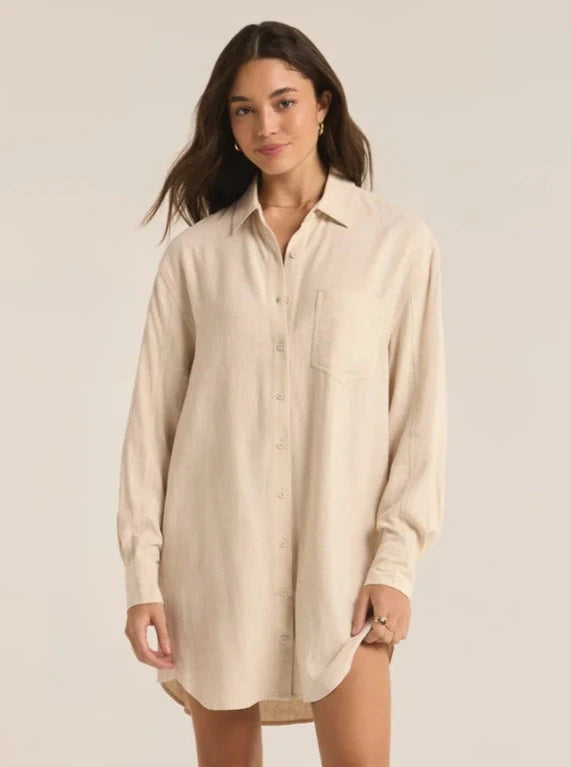 While Supplies Last Dover Linen Dress - Flax