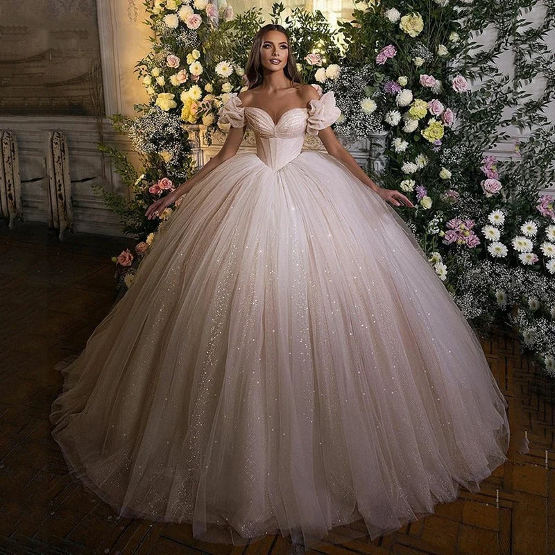Inventory Reduction Women's Glitter Tulle Wedding Dress