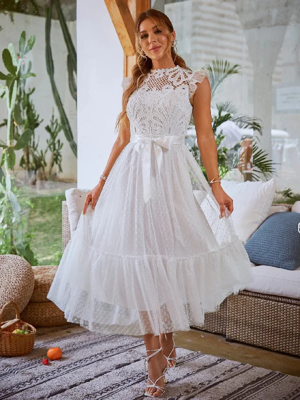 Discount Extravaganza Women's Summer Sleeveless Lace Dress