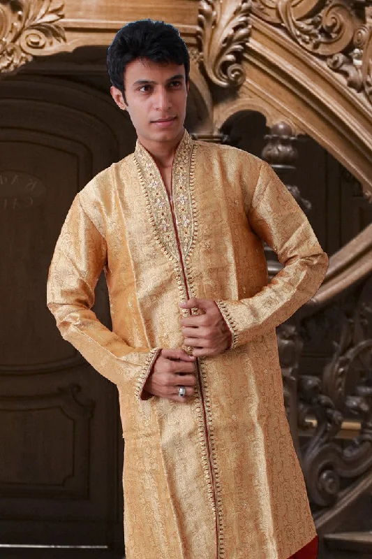 Closeout Imperial Golden Maroon Indian Traditional Kurta Set- BL4019SNT