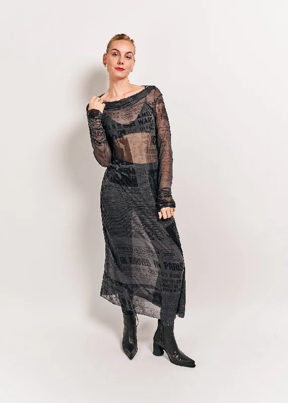 Online Exclusive Rundholz DIP Dress Coal Print Cloud Size Extra Large
