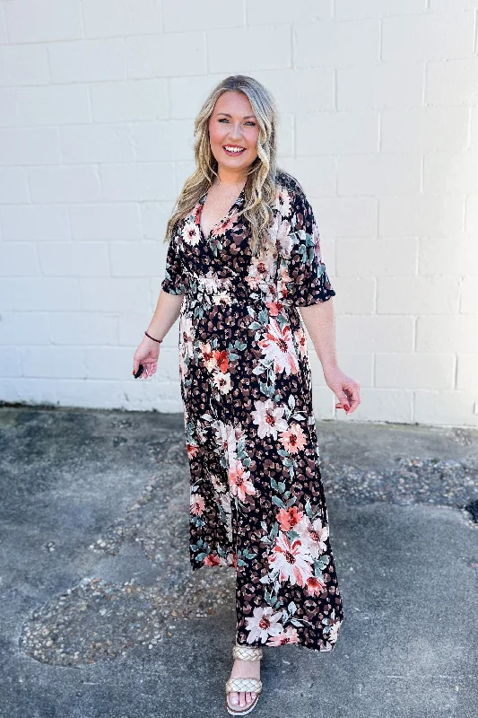 Savings Event Endless Attention Floral Spotted Maxi Dress