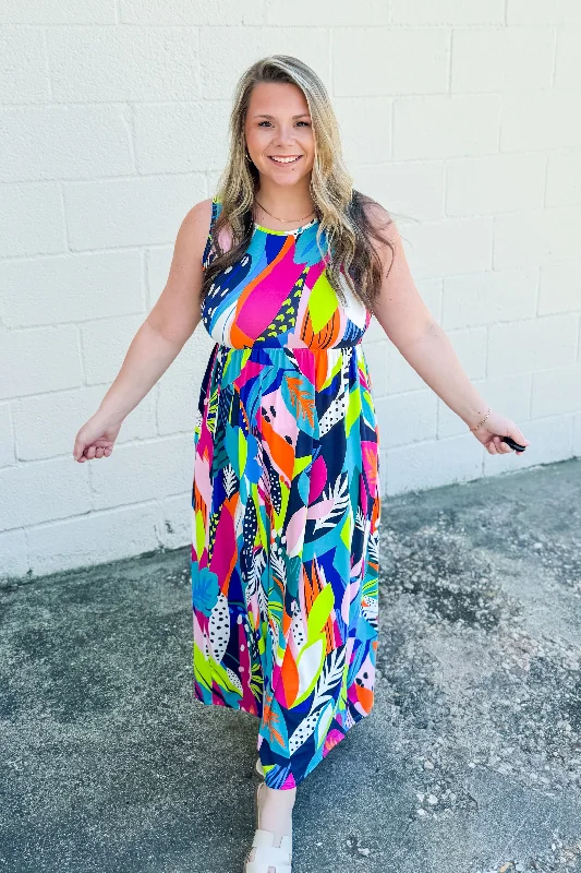 Online Only In The Tropics Babydoll Maxi Dress