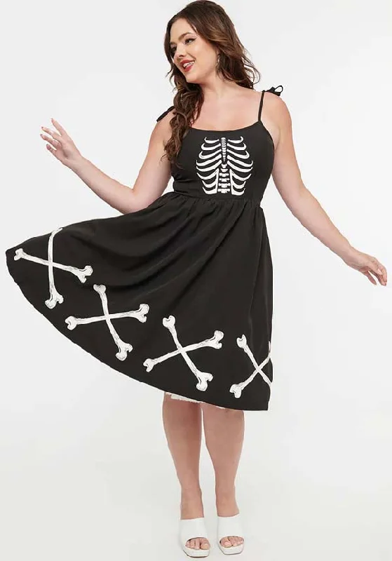 Season Finale Sale Dark Skeleton Bobbie Swing Dress | SWING DRESS*