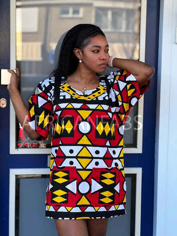 Fantastic Deals Red Samakaka Dashiki Shirt / Dashiki Dress - African print top - Unisex Fantastic Deals Red Samakaka Dashiki Shirt / Dashiki Dress - African print top - Unisex