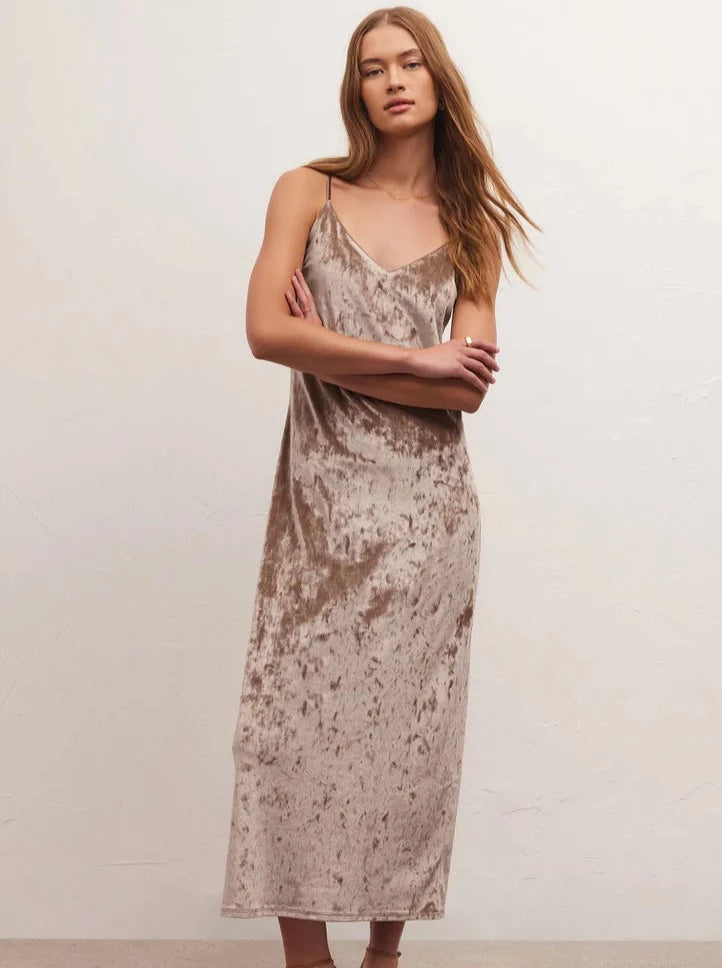 Sale Event Selina Crushed Velvet Midi Dress - Moonlit