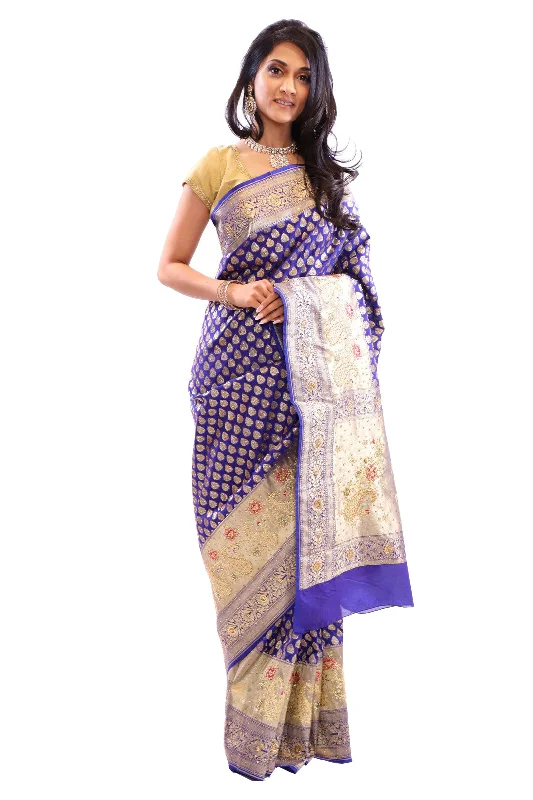 Best Seller Radiant Blue Silk Sari-SS01