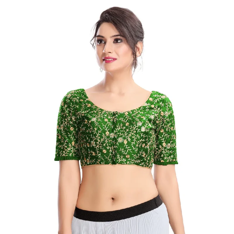 Don’t Miss Out Ethnic Indian Green Dupion Silk Padded Elbow Sleeves Sari Saree Blouse Choli Don’t Miss Out Ethnic Indian Green Dupion Silk Padded Elbow Sleeves Sari Saree Blouse Choli