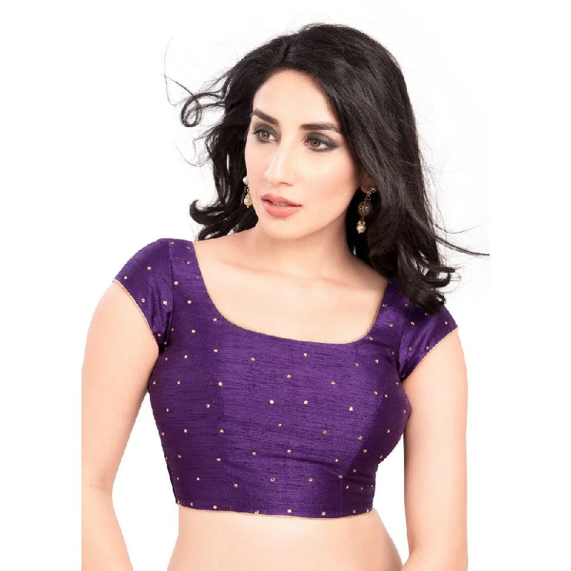 Take Advantage Lovely Stone Work Designer Indian Traditional Brinjal Round Neck Saree Blouse Choli (CO-202SL-Brinjal) Take Advantage Lovely Stone Work Designer Indian Traditional Brinjal Round Neck Saree Blouse Choli (CO-202SL-Brinjal)