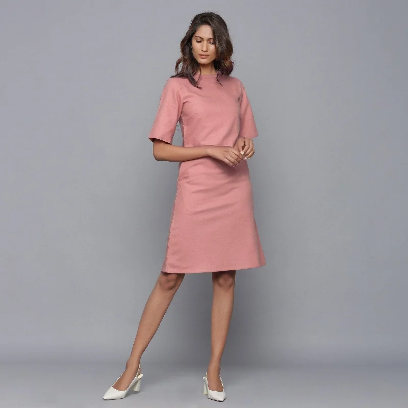Special Discount English Rose Warm Cotton Flannel Knee Length Sheath Dress