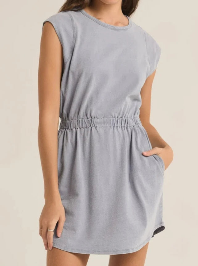 Stock Up and Save Paxton Knit Denim Dress - Eashed Indigo