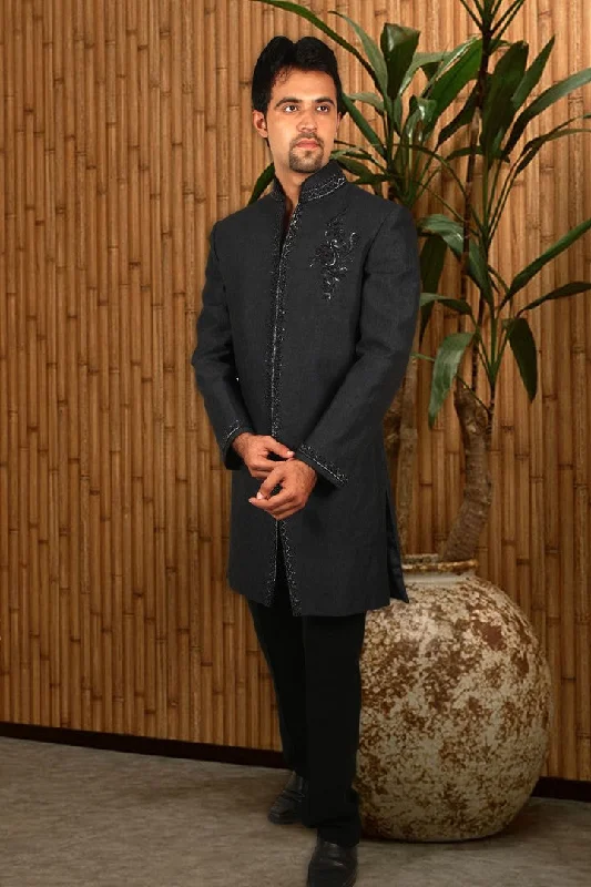 Fantastic Offers Linen Yale Blue Indian Wedding Indo-Western Sherwani for Men -BL1039 Fantastic Offers Linen Yale Blue Indian Wedding Indo-Western Sherwani for Men -BL1039