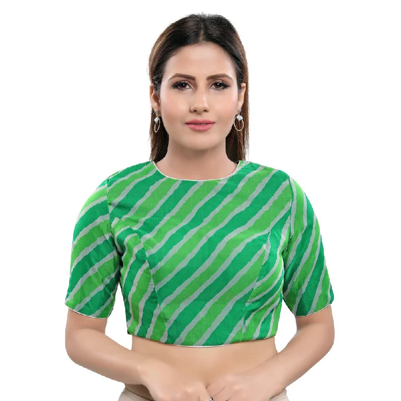 Referral Discount Designer Indian Traditional Green Saree Blouse Choli with Round Neck (B-02ELB-Green) Referral Discount Designer Indian Traditional Green Saree Blouse Choli with Round Neck (B-02ELB-Green)