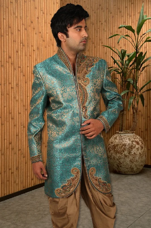 Major Savings Uber Cool Indian Wedding Indo-Western Sherwani for Men -BL1024