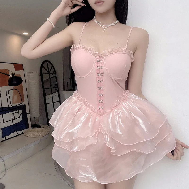 Loyalty Reward Korean Slim Tutu Skirt Corset Lace Dress SD00907