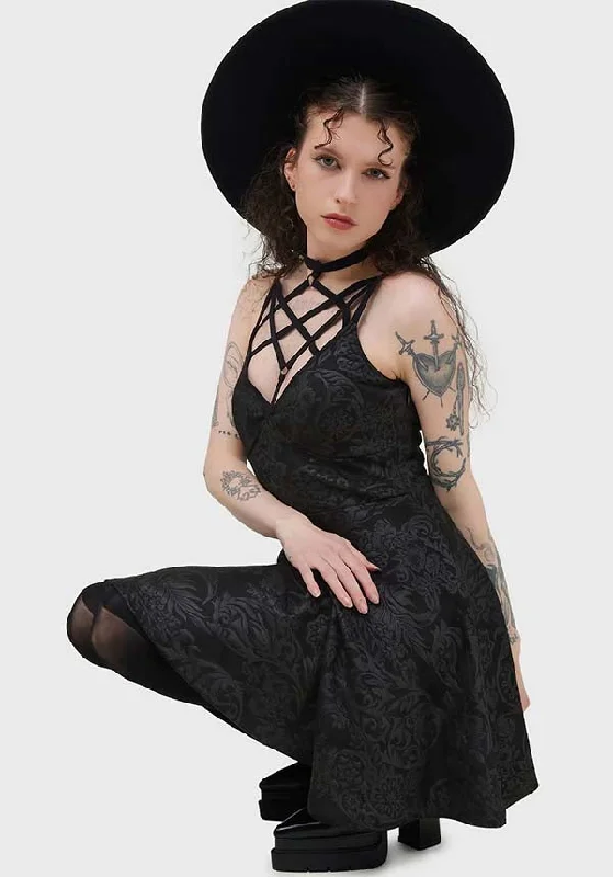 Super Sale Magica [Black Lily] | SKATER DRESS