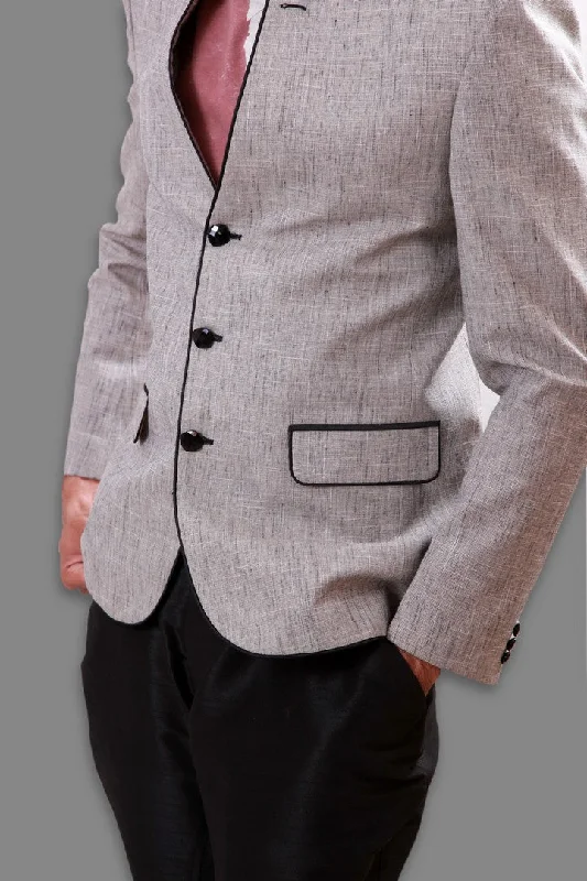 Overstock Sale Designer Cool Silver Linen Blazer For Men - BL5049SNT