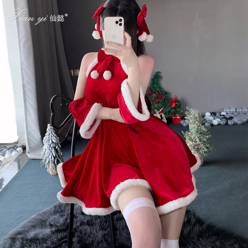 Quick Sale Christmas Princess Girl Velvet Dress