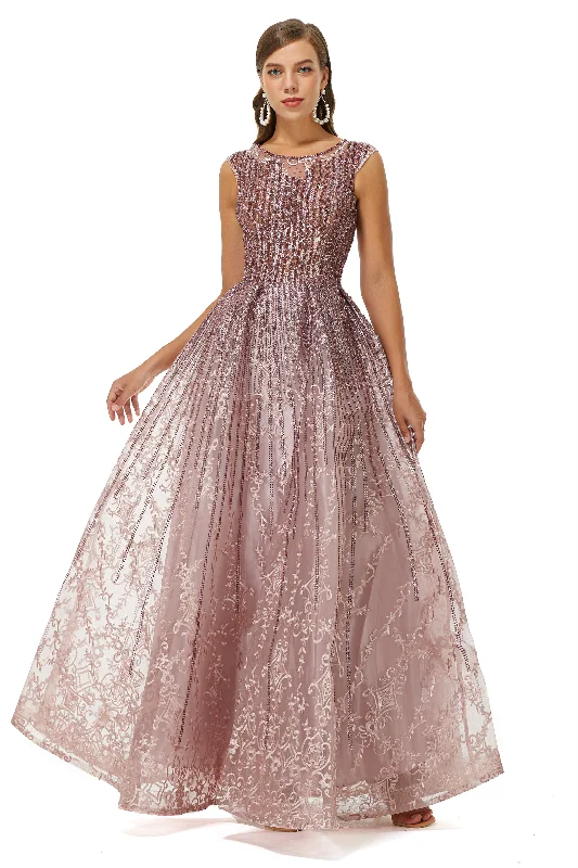 Limited Time Offer A-Line Beaded Jewel Appliques Lace Floor-Length Cap Sleeve Corset Prom Dresses outfit
